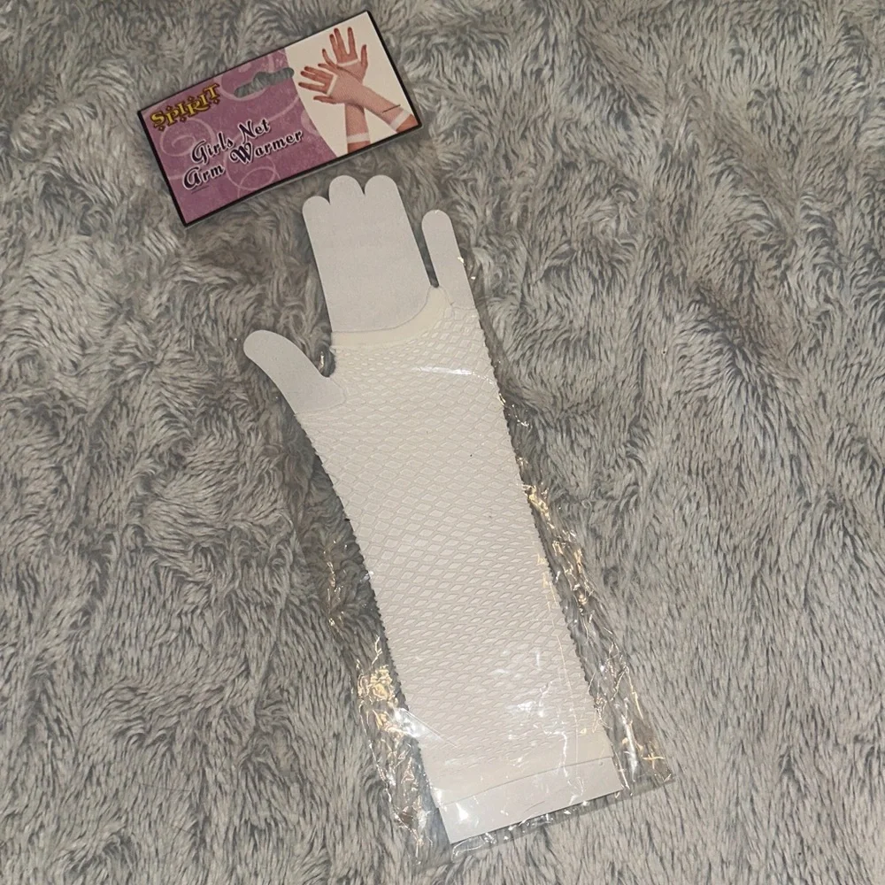 Miffy White Fishnet Arm Warmers Spirit Halloween Costume Gloves